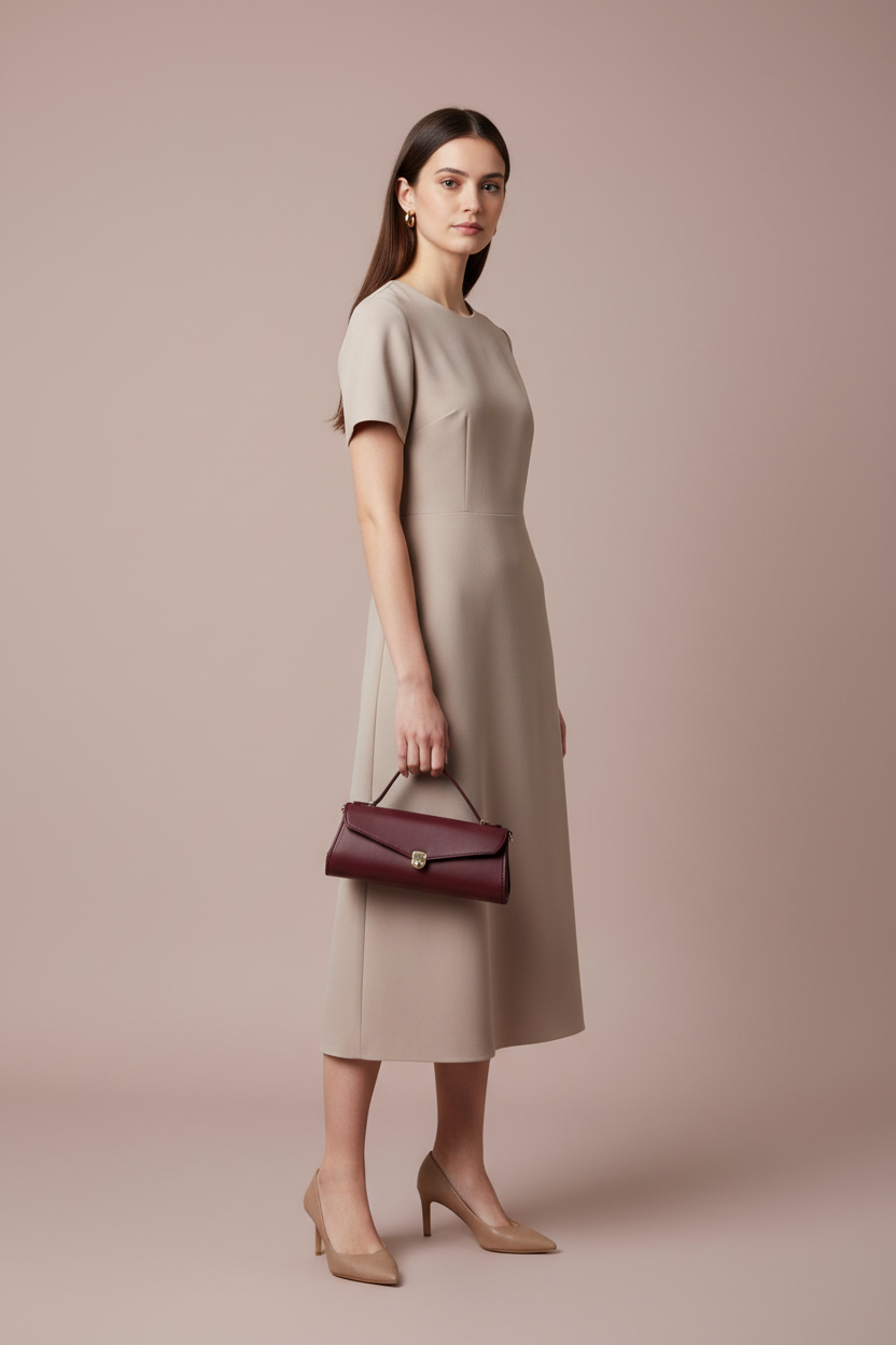 Classique Clutch Bag Burgundy – Hero Editorial Shot