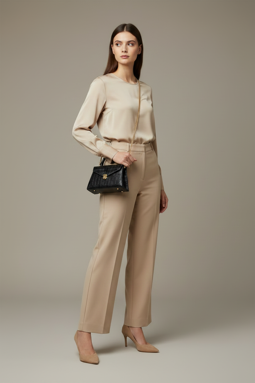 Classique Croc-Embossed Black – Crossbody Chain Variation