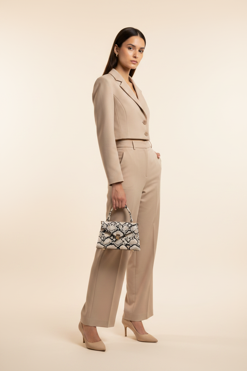 Classique Python-Embossed – Beige | Editorial Hero Shot