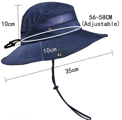 Unisex Wide Brim Bucket Hat with Drawstring