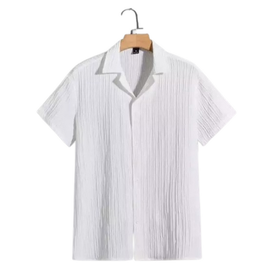 Short Sleeve Solid Cotton Shirt
